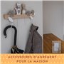 SPOTTED DOG GIFT COMPANY Porte Manteau Mural en Bois, Patere Murale avec 4 Crochets, Mignon Chat Thème Maison Chambre Entrée Déc