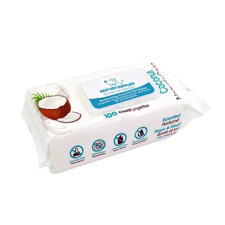 Lingettes de toilettage pour chiens et chats (paquet de 100) by Best Pet Supplies - senteurs naturelles pour les peaux sèches ou