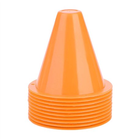 Alomejor 10Pcs Cônes de Plastique Marqueurs d'Agilité pour Entraînement Vitesse Formation Patinage Sports Orange