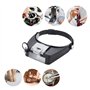 PHOEWON Bandeau Loupe Horloger Mains Libres Loupe avec Lumière Casque Loupe Grossissante avec LED Lumière, pour Horloger, Bijout