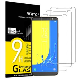 NEW'C Lot de 3, Verre Trempé pour Samsung Galaxy J6 2018 (SM-J600F), Film Protection écran sans Bulles d'air Ultra Résistant (0, NEW'C Lot de 3