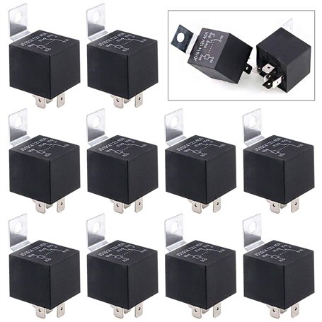 Swpeet Lot de 10 relais électriques SPDT 12 V 30/40 A 5 broches parfaits pour les installations automobiles