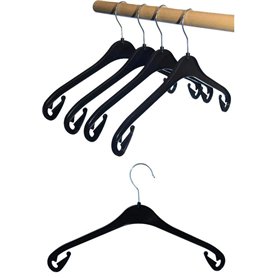 Hagspiel Lot de 20 cintres en plastique Noir 38 cm Hagspiel Lot de 20 cintres en plastique Noir 38 cm