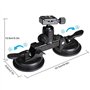 Professionnel Ventouse Charge 10Kg pour Caméra Appareil Photo Reflex Caméscopes Support Voiture avec Rotule à 360° et Plaque de
