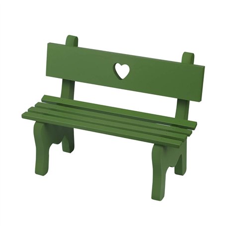 VOSAREA Miniature Banc de Jardin en Bois Petit Meuble pour Maison de PoupéE 16.5x12.5cm Minuscule Chaise Verte Micro Paysage Jar