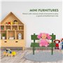VOSAREA Miniature Banc de Jardin en Bois Petit Meuble pour Maison de PoupéE 16.5x12.5cm Minuscule Chaise Verte Micro Paysage Jar