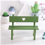 VOSAREA Miniature Banc de Jardin en Bois Petit Meuble pour Maison de PoupéE 16.5x12.5cm Minuscule Chaise Verte Micro Paysage Jar