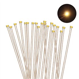 Evemodel C0402WM Lot de 20 ampoules LED SMD Blanc chaud 0402 + fil en cuivre 20 cm Evemodel C0402WM Lot de 20 ampoules LED SMD Blanc chaud 0402 + fil en cuivre 20 cm