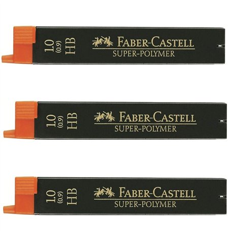 Faber-Castell Lot de 12 mines de mines en polymère HB 1