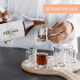 ronde en bois de hêtre – Verres à liqueur sur pla