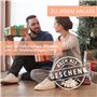 Smart-Planet Planche à liqueur avec 8 verres à shot comme mini pichet à bière, ronde en bois de hêtre – Verres à liqueur sur pla