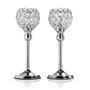 Auraglow Lot de 2 bougeoirs Pilier avec détails en Cristal pour Bougie Chauffe-Plat ou Bougies Chauffe-Plat Idéal pour Table de