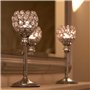Auraglow Lot de 2 bougeoirs Pilier avec détails en Cristal pour Bougie Chauffe-Plat ou Bougies Chauffe-Plat Idéal pour Table de 