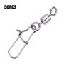 Pivot De Pêche 50 PCS 2 # 4 # 5 # 6 # 8 # en Acier Inoxydable Emerillons Connecteur/Agrafes de Pêche Roulants avec Quick Lock-Ou