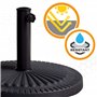 AKTIVE Pied de Parasol de Jardin Rond, Polyrésine et Acier Ø49X32 cm, 14 kg, Tube Réglable Ø38-48 mm, Parasols de Terrasse Extér