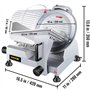 SucceBuy Trancheuse de Viande 10 inch 25cm 220V/50Hz Electrique Professionnelle Cutter Inoxidable à Viande Jambon Aliments (WED-