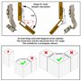 AERZETIX - C41047 - Lot de 2 charnières invisibles clipsables pour éléments d'angle à 45° pour porte de meuble rentrant complète