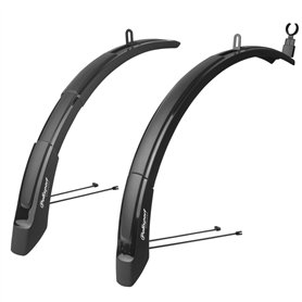 POLISPORT 8624000001 - Garde-Boue Avant et arrière, Expander Cross 65 mm, 2 pièces universelles Extensibles pour vélos avec Roue POLISPORT 8624000001 - Garde-Boue Avant et arrière