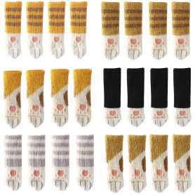 24PCS Chaussettes de Chaise tricoté avec Chat Mignon Pattes Design 6 Motifs Meubles Jambe Caps Anti Scratch Anti-Bruit Chaise Ja 24PCS Chaussettes de Chaise tricoté avec Chat Mignon Pattes Design 6 Motifs Meubles Jambe Caps Anti Scratch Anti-Bruit Chaise Ja