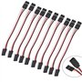 Lot de 10 rallonges de servo à 3 broches de 50 cm avec câble de 50 cm pour pièces de connexion servo RC Futaba JR