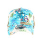 Hip Hop Honour Casquette Baseball Bleue à Fleurs NY Hawai - Taille Unique - Bleu