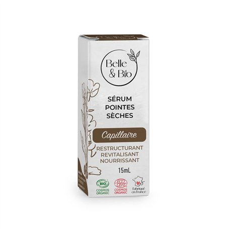 Belle&Bio Sérum Pointes Sèches Sans Rinçage Certifié Bio Par Ecocert 15 Ml
