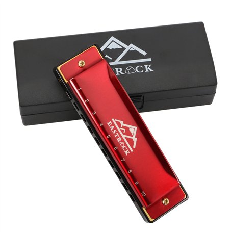 EastRock Blues Harmonica diatonique à 10 trous en do avec étui
