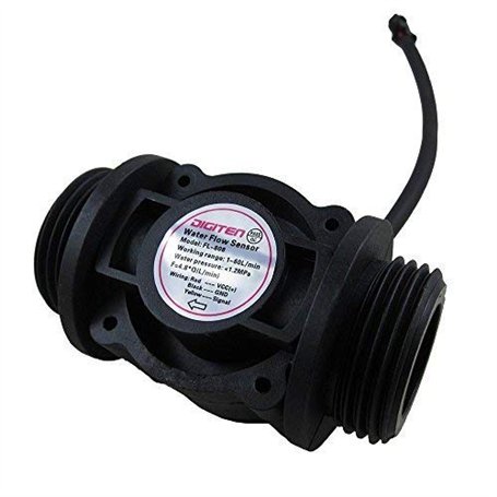 DIGITEN Capteur de débit d'eau G1" avec interrupteur à effet Hall - Compteur de débitmètre de 1 à 60 l/min - Compatible avec Ard