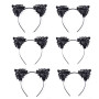 JZK 6 x Noir Oreilles de Chat Serre Tete Chat Bandeau de Fête pour Noël Halloween Accessoires de Costume et Décoration Quotidien