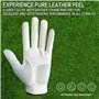 Lot de 2 gants de golf pour homme main gauche en cuir avec marqueur de balle - Gants doux et confortables - Poignées sportives -
