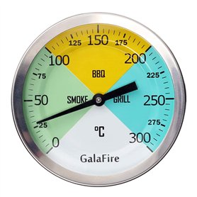 GalaFire 3 3/16 pouces Grand visage 300 ℃ Thermomètres pour barbecue Grill, Fumeur de bois Temp Jauge avec Tige allongée de 2 7/ GalaFire 3 3/16 pouces Grand visage 300 ℃ Thermomètres pour barbecue Grill