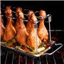 Blumtal Support Poulet - Support Cuisse De Poulet – Support Poulet Barbecue - Acier Inoxydable Robuste pour 12 Cuisses de Poulet