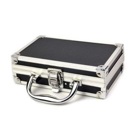 JoyFan Mini boîte à outils portable en aluminium pour transporter des artisans et voyage (Noir, 180 x 110 x 55 mm) JoyFan Mini boîte à outils portable en aluminium pour transporter des artisans et voyage (Noir