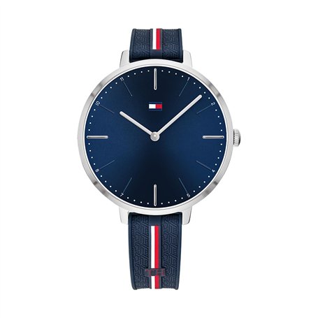 Tommy Hilfiger Montre Analogique à Quartz pour Femme avec Bracelet en Silicone Bleu Marin - 1782154