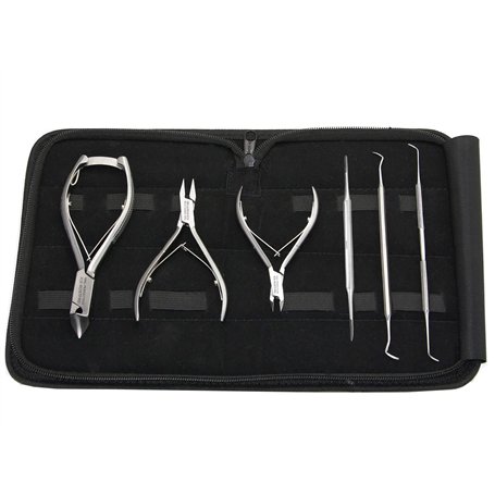 Set de coupe-ongles pour pédicure et manucure en acier inoxydable pour le soin des mains et des pieds avec étui