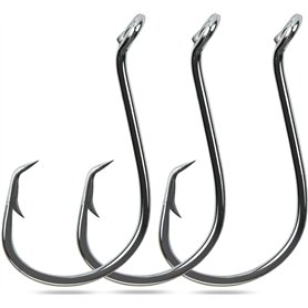 OROOTL Lot de 100 à 200 hameçons de pêche en mer avec 2 crochets solides en acier carbone Noir, Noir , 100pcs 4/0 OROOTL Lot de 100 à 200 hameçons de pêche en mer avec 2 crochets solides en acier carbone Noir