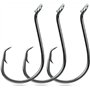 OROOTL Lot de 100 à 200 hameçons de pêche en mer avec 2 crochets solides en acier carbone Noir