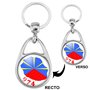 Badgmania Porte Clés Métal 2 faces| Ile de la Réunion 974 Drapeau Réunionais Flag Emblème France | Forme Goutte | Logo 30mm