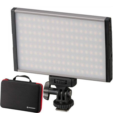 Bresser BT Lampe Torche vidéo PT Pro 15B Bi-Color avec étui