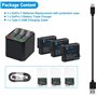 COOLSHOW Hero 7 6 5 Batterie 1500mAh (3 pièces) et Triple Hero 7 Chargeur Set Compatible avec GoPro Hero 7 Black,GoPro Hero 6 Bl