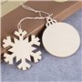 40pcs Embellissements en Bois Noël à Suspendre Ornements de Pendentifs en Forme Flocon de Neige Rond Boule Tranches de Bois Arti