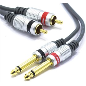 VITALCO Jack 6.35mm vers RCA Câble 7.5m Double Cinch Mâle vers 2X Jack 6.35 Connecteur Adaptateur VITALCO Jack 6.35mm vers RCA Câble 7.5m Double Cinch Mâle vers 2X Jack 6.35 Connecteur Adaptateur