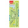 MAPED Kit de Traçage 4 Pièces avec Règle 30cm, Rapporteur 180°/12cm, Equerre 60°/21cm, Equerre 45°/21cm + Compas 5 Pièces Stop S