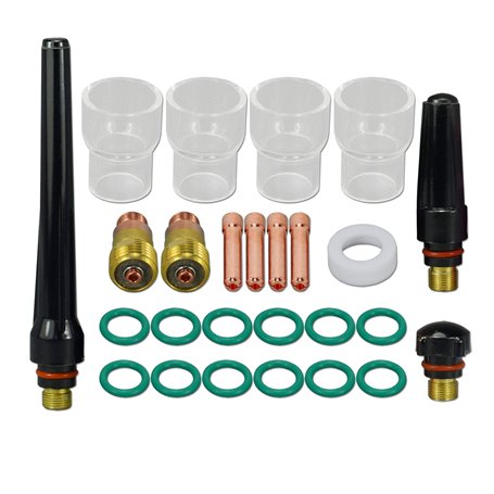 RIVERWELD TIG Stubby 17GL332 10N24S Embout de serrage pour lentille à gaz 17GLG20 TIG Bouchon arrière 57Y02 57Y04 Kit assorti po