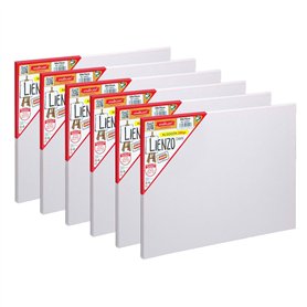 SET 6 TOILE PRE-ETENDUE STARPLAST - Toile à peindre, 50x70 cm, toile blanche, artistique, Toile de coton, 280 gr, pour peinture  SET 6 TOILE PRE-ETENDUE STARPLAST - Toile à peindre