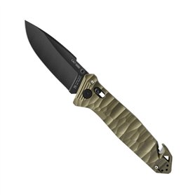TB Outdoor - Couteau CAC® - Couteau Armée Française - Survie et Outdoor - Lame Lisse Anti-Corrosion - avec Coupe Sangle - Manche TB Outdoor - Couteau CAC® - Couteau Armée Française - Survie et Outdoor - Lame Lisse Anti-Corrosion - avec Coupe Sangle - Manche