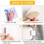 Favengo 4 Pcs Clips de Rideau de Douche Auto-adhésifs Clips d'arrêt De Bains Salle U Clips Anti-éclaboussures Clips d'arrêt de R