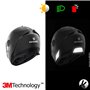 VFLUO - Gamme Stickers Noirs Rétro Réfléchissants - Bandes Casque Moto Shark Spartan - Homologation FR - Technologie 3M™ - Haute