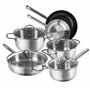 Karcher Jovita Lot de 10 casseroles en acier inoxydable avec couvercles en verre/poêle/casserole à induction