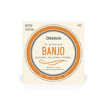 D'Addario cordes Banjo - 5-cordes 10-23 moyen - Nickel - Cordes